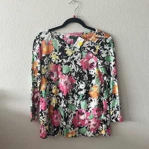 Ralph Lauren 100% LINEN FLAWLESS floral top